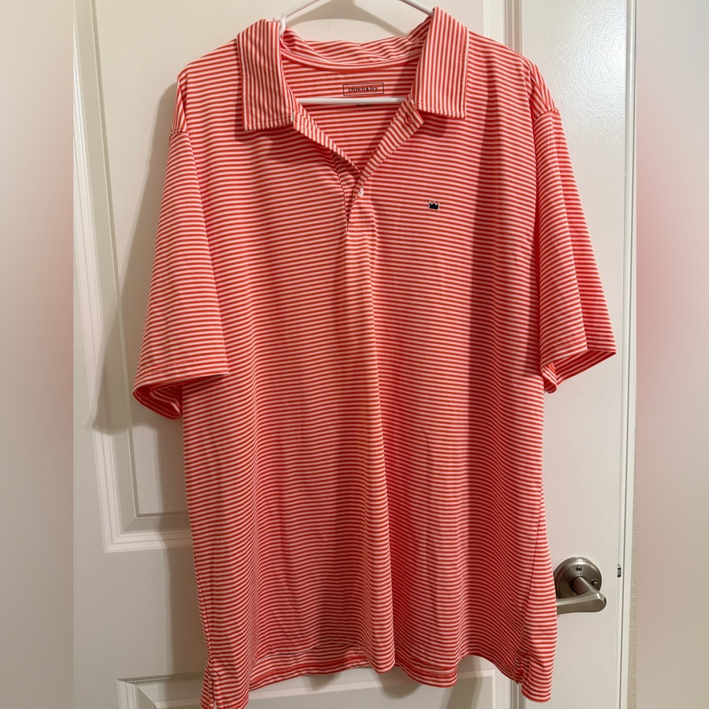 NWOT Crown & Ivy Men's Polo Shirt - Red and White Stripes
